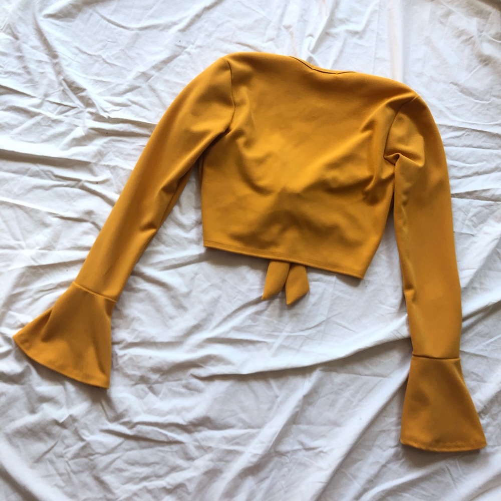 SOLD HOST PICK 🎉 Mustard Front Tie Top - Picture 5 of 8